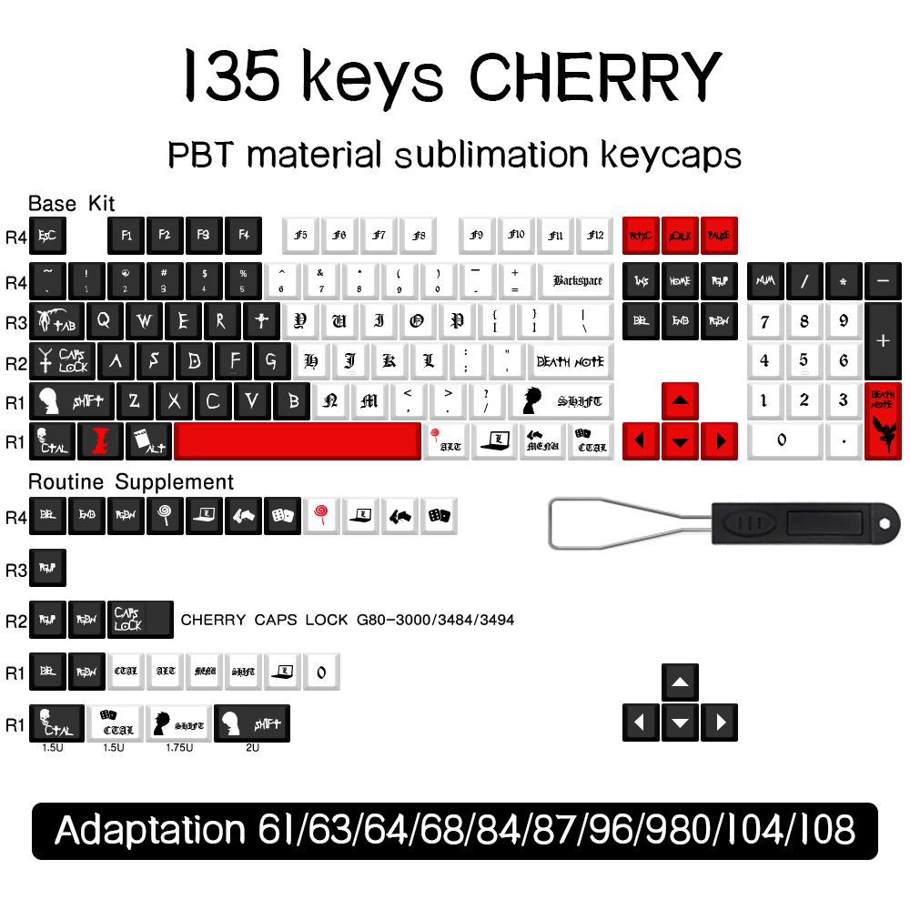 Death Note keycap Cherry 135 keys - Clrmart